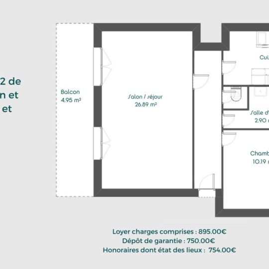  Annonces TASSIN : Appartement | CALUIRE-ET-CUIRE (69300) | 58 m2 | 895 € 